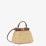 Fendi Peekaboo ISeeU Petite Brown leather and interlaced fiber bag - Image 2